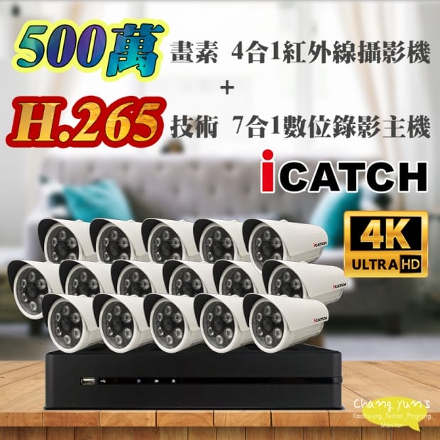 可取 套餐 H.265 16路主機 監視器主機+500萬400萬畫素 管型紅外線攝影機*16 可取 套餐 H.265 16路主機 監視器主機+500萬400萬畫素 管型紅外線攝影機*16
