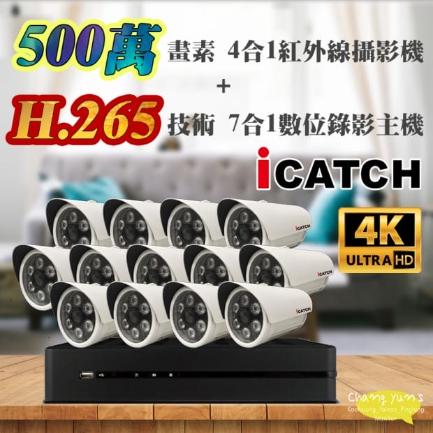 可取 套餐 H.265 16路主機 監視器主機+500萬400萬畫素 管型紅外線攝影機*13 可取 套餐 H.265 16路主機 監視器主機+500萬400萬畫素 管型紅外線攝影機*13