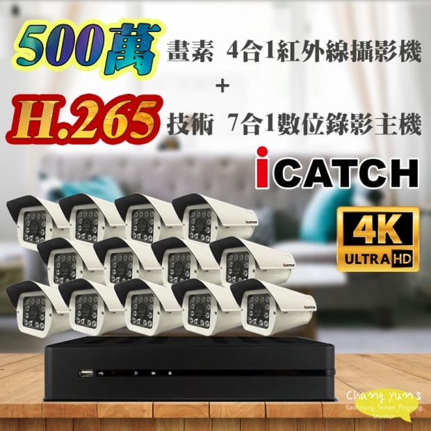 可取 套餐 H.265 16路主機 監視器主機+500萬400萬畫素 戶外型紅外線攝影機*13 可取 套餐 H.265 16路主機 監視器主機+500萬400萬畫素 戶外型紅外線攝影機*13