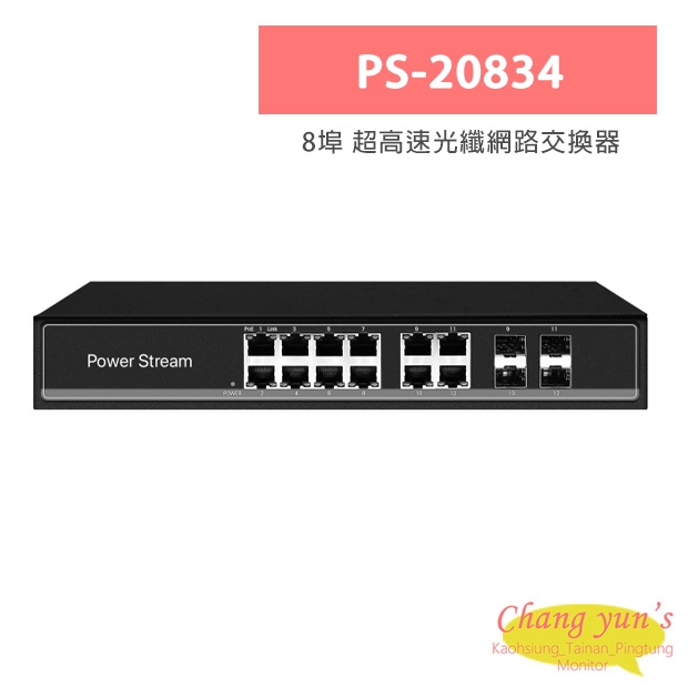PS-20834 8埠 超高速光纖網路交換器