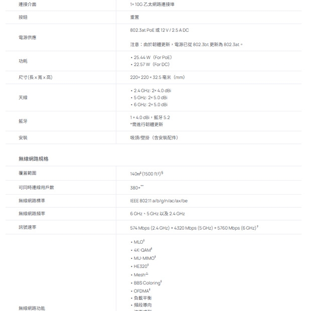 TP-LINK EAP773 BE22000 吸頂式三頻 Wi-Fi 7 基地台