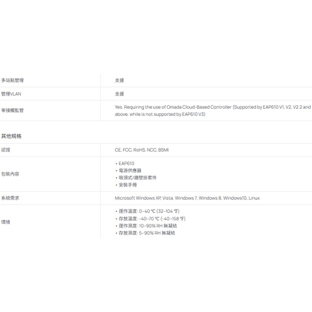 TP-LINK EAP610 V1 AX1800 吸頂式 Wi-Fi 6 基地台 / 無線AP