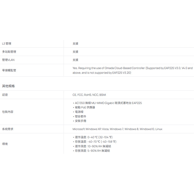 TP-LINK EAP225 AC1350 無線MU-MIMO Gigabit吸頂式基地台 / 無線AP