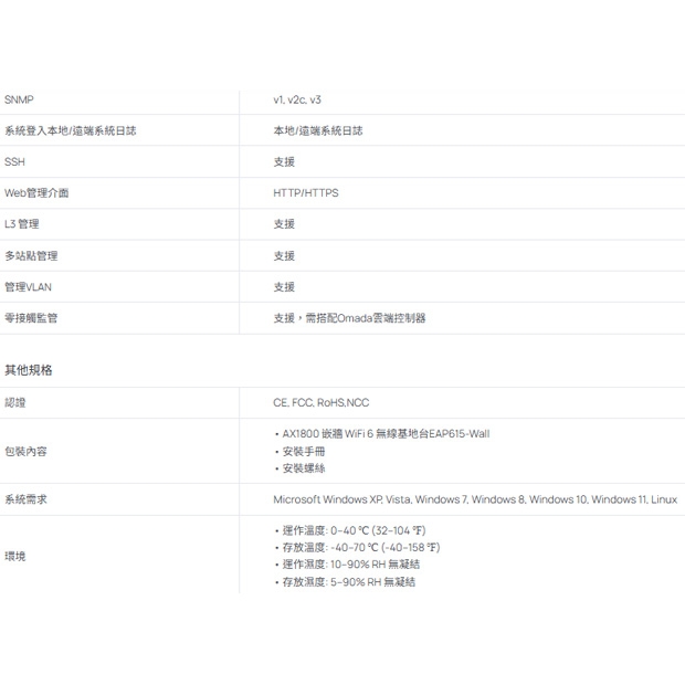 TP-LINK EAP615-Wall AX1800 WiFi 6 嵌牆式無線基地台