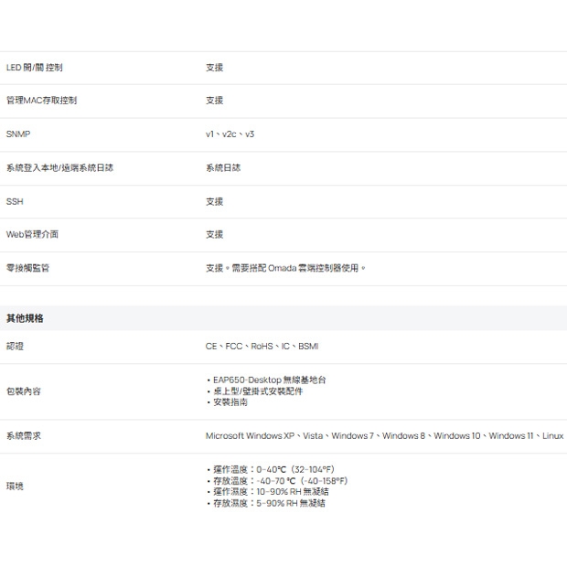 TP-LINK EAP650-Desktop Omada AX3000 桌上型 Wi-Fi 6 無線基地台