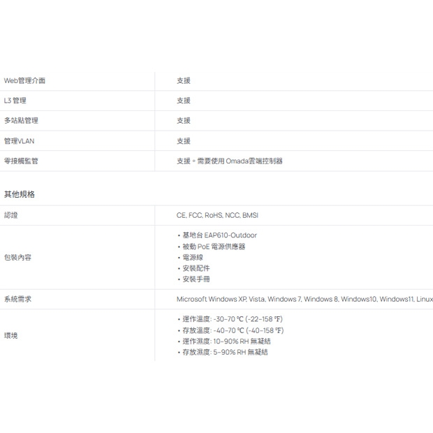 TP-LINK EAP610-Outdoor V1.20 AX1800 室內/戶外型 Wi-Fi 6 基地台