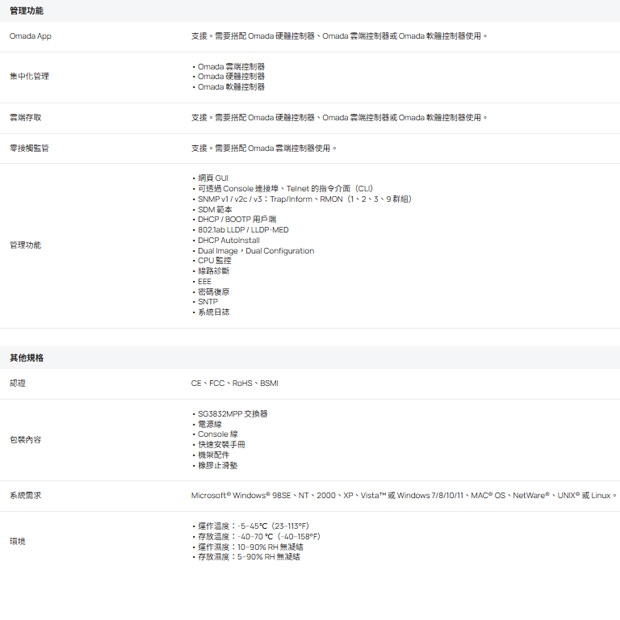 TP-LINK SX3832MPP Omada 32 埠 10GE L2+ 管理型交換器 (含 24 埠 PoE++)