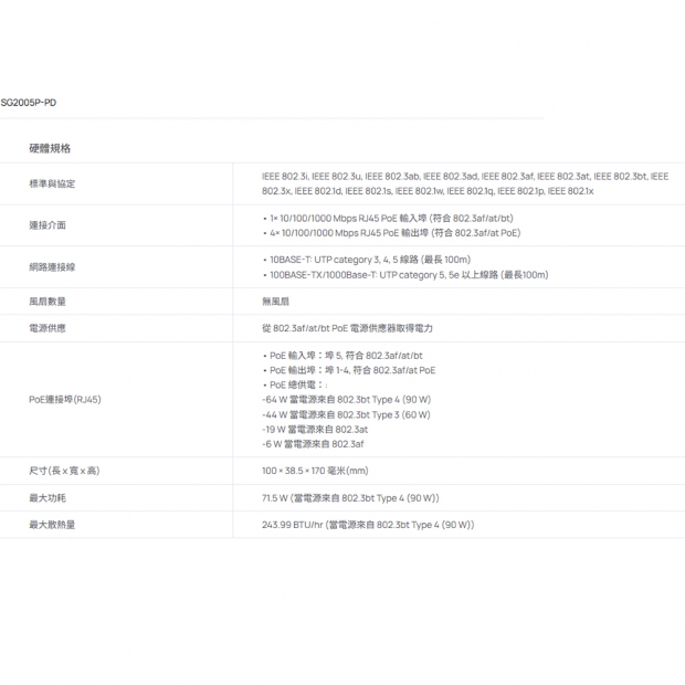 TP-LINK 昌運監視器 SG2005P-PD Omada 5埠 Gigabit 智慧型交換器