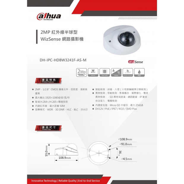 大華dahua DH-IPC-HDBW3241F-AS-M 2MP 紅外線半球型 網路攝影機1.jpg