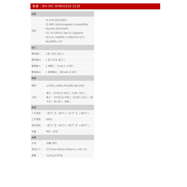 大華dahua DH-IPC-HFW5241E-Z12E 2MP 紅外變焦槍型網路攝影機3.jpg