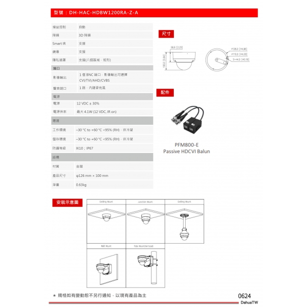 大華dahua DH-HAC-HDBW1200RA-Z-A 2MP電動變焦防破壞半球攝影機2.jpg