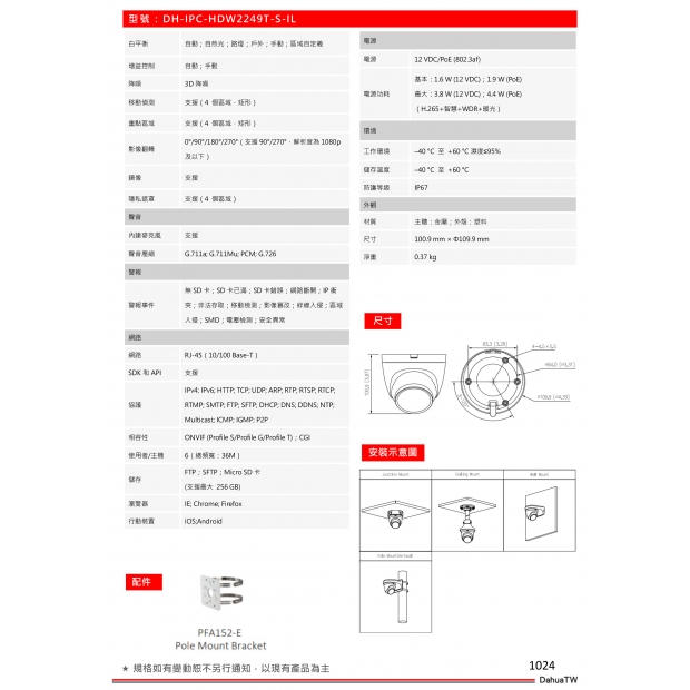 大華dahua DH-IPC-HDW2249T-S-IL 2MP 智慧型雙光定焦半球網路攝影機2.jpg