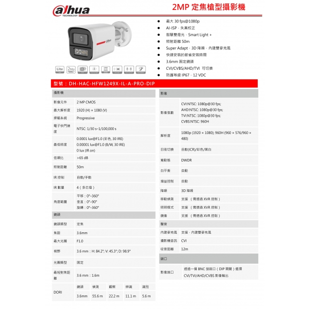 大華dahua DH-HAC-HFW1249X-IL-A-PRO-DIP 2MP定焦槍型攝影機1.jpg
