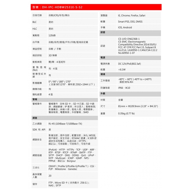 大華dahua DH-IPC-HDBW2531E-S-S2 5MP星光500萬紅外線半球型網路攝影機2.jpg