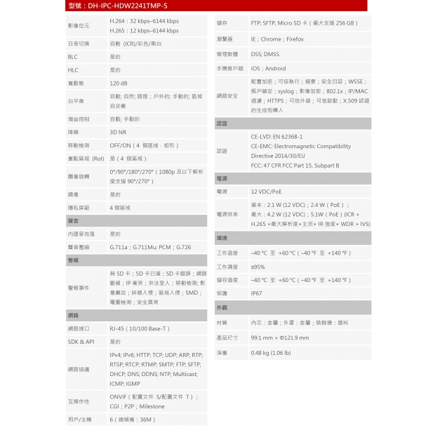 大華dahua DH-IPC-HDW2241TMP-S 2MP 紅外半球網路攝影機2.jpg