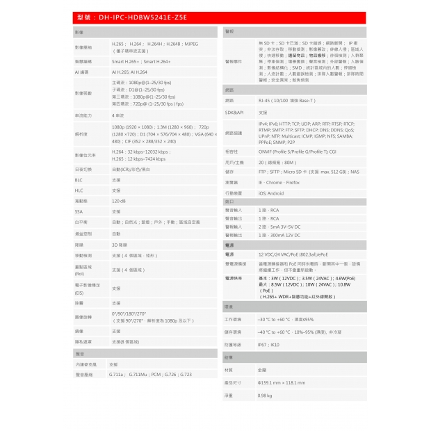 大華dahua DH-IPC-HDBW5241E-Z5E 2MP 紅外線變焦防破壞半球網路攝影機2.jpg
