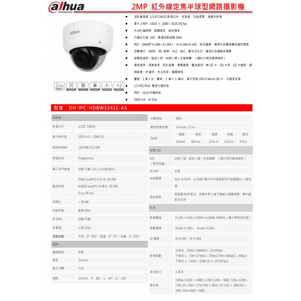 大華dahua DH-IPC-HDBW3241E-AS 2MP 紅外線定焦半球型網路攝影機1.jpg
