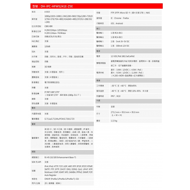 大華dahua DH-IPC-HFW5241E-Z5E 2MP 紅外線變焦槍型網路攝影機2.jpg