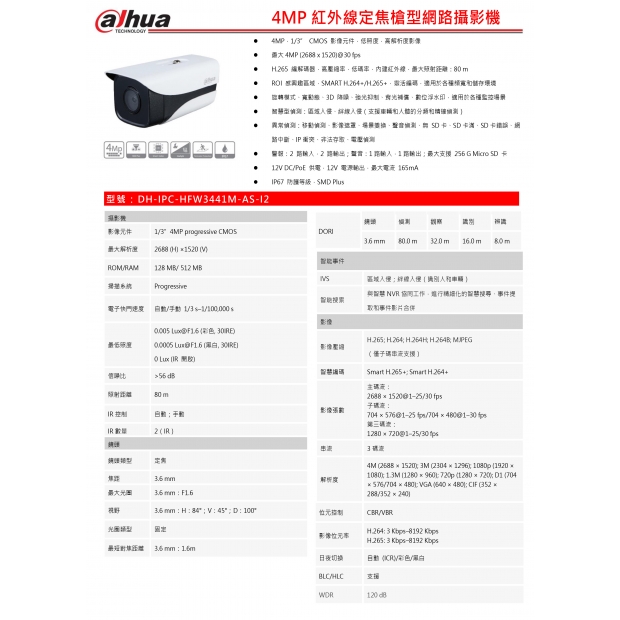 大華dahua DH-IPC-HFW3441M-AS-I2 4MP紅外線定焦槍型網路攝影機1.jpg