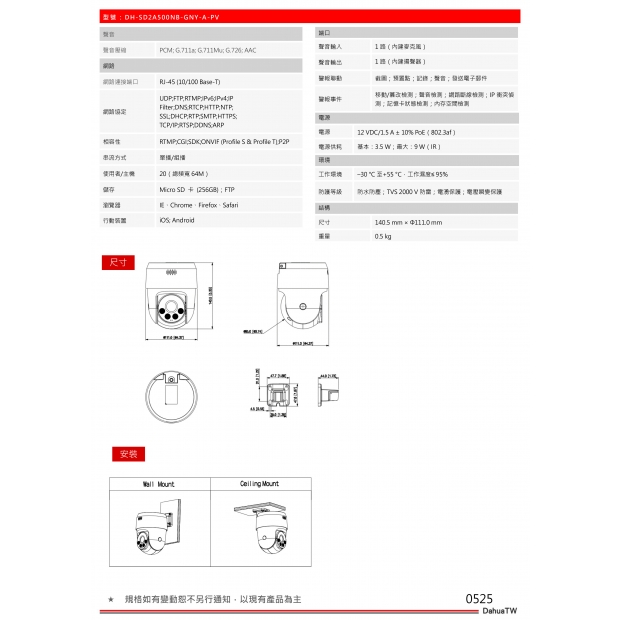 大華dahua DH-SD2A500NB-GNY-A-PV 5MP智慧雙光網路PTZ攝影機2.jpg
