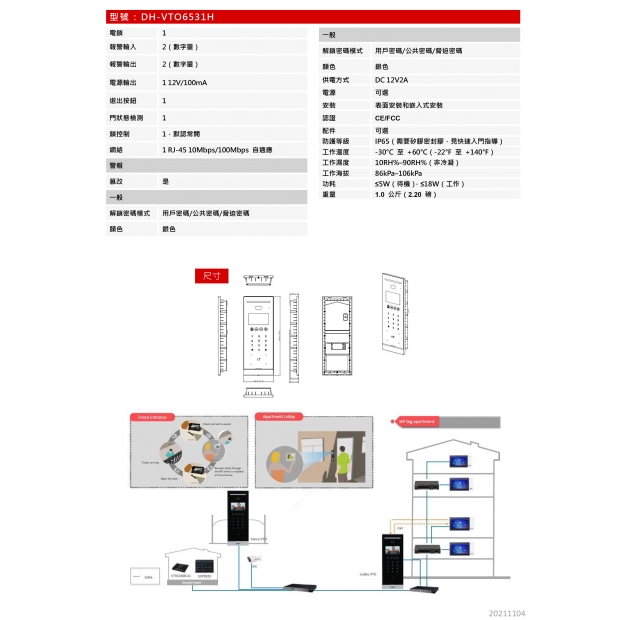 大華dahua DH-VTO6531H 網路型影視對講門口機2.jpg