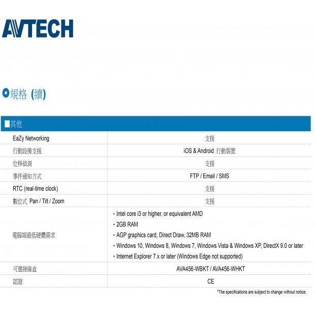 AVTECH 陞泰 DGM2103ASV 2百萬H.265星光級紅外線槍型網路型攝影機3.jpg