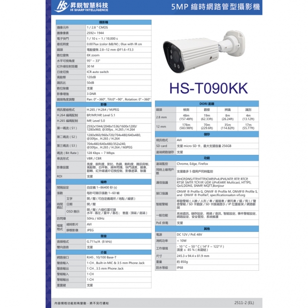 昇銳 HS-T090KK 5百萬紅外線槍型網路縮時攝影機.2.jpg