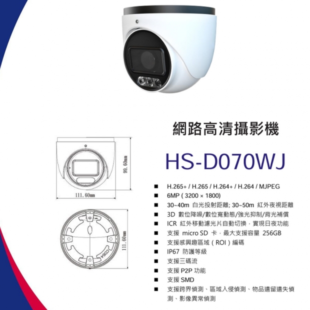 昇銳 HS-D070WJ 6百萬智能雙光半球型網路攝影機.1.jpg