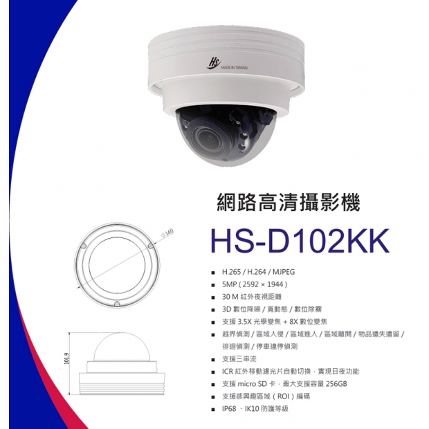 昇銳 HS-D102KK 5百萬紅外線半球型網路攝影機.1.jpg