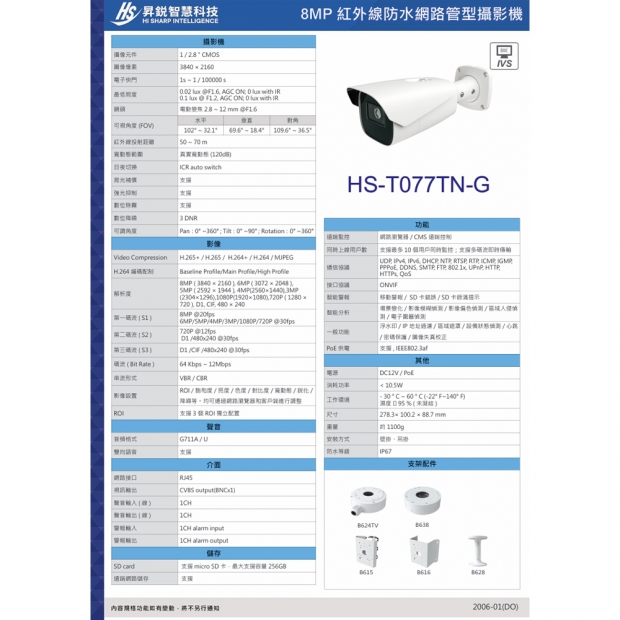 昇銳 HS-T077TN-G 8百萬區域入侵偵測槍型網路攝影機.2.jpg