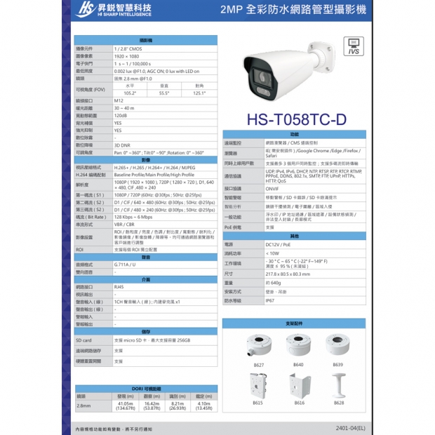 昇銳 HS-T058TC-D 2百萬全彩區域入侵槍型網路攝影機.2.jpg
