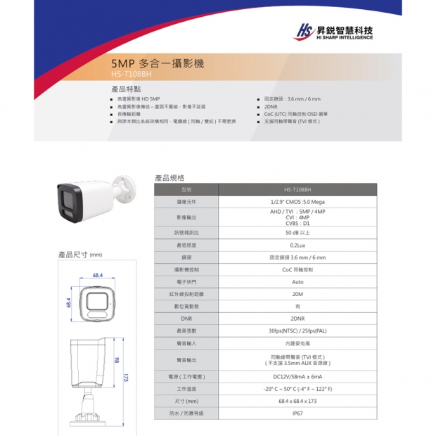昇銳 HS-T108BH 5百萬槍型類比攝影機.1.jpg