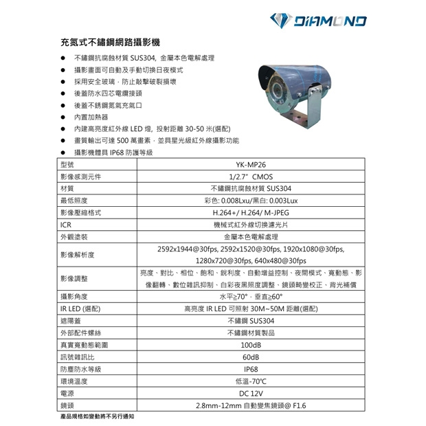 YK-MP26 充氮式不鏽鋼自動變焦網路攝影機.1.jpg