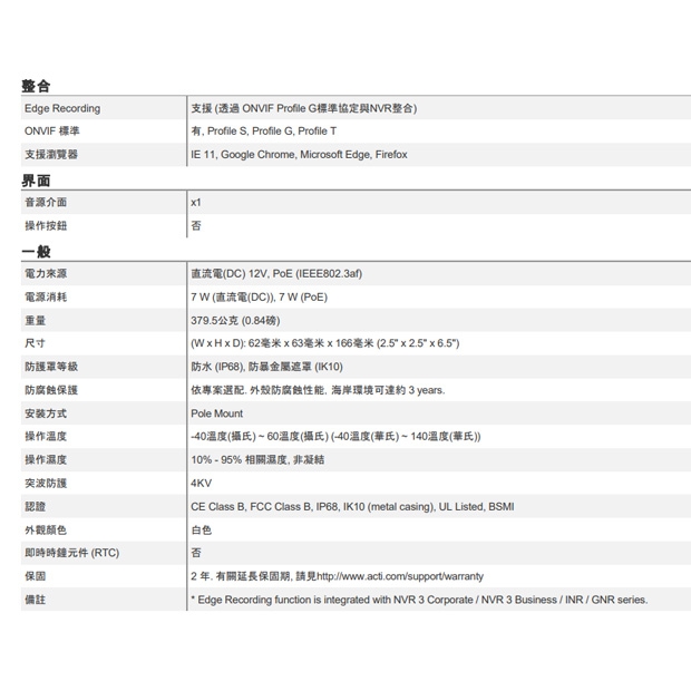 ACTi Z316_Z330_ 2 百萬畫素 f2.8毫米 定焦子彈型攝影機.3.jpg