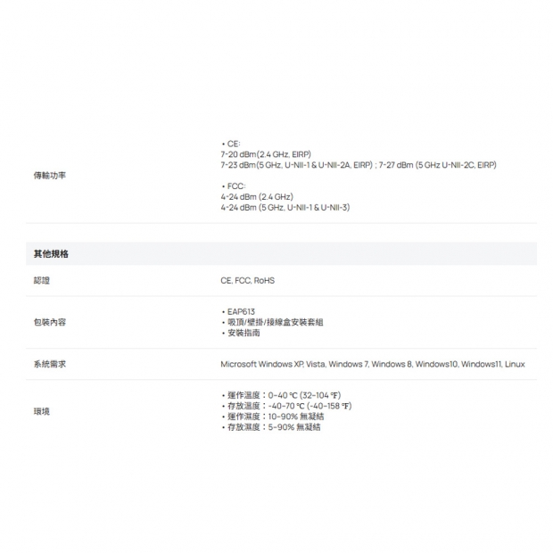 TP-LINK EAP613 AX1800 吸頂式 WiFi 6 無線基地台