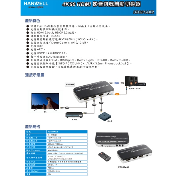 HANWELL HD201AK2 2x1 HDMI 訊號切換器 _ 4K60Hz _.1.jpg