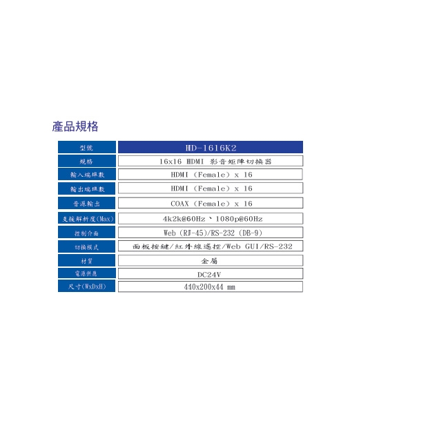 HANWELL HD-1616K2 16x16 HDMI 矩陣切換器 _ 4K60Hz _.2.jpg