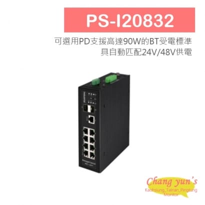 PS-I20832 八埠工業級寬溫光電網路交換器