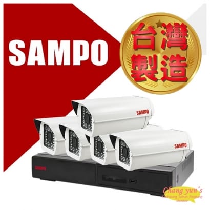 屏東監視器 SAMPO 聲寶 8路5鏡優惠組合 DR-TWEX3-8 VK-TW2C98H 2百萬畫素紅外線攝影機 監視器
