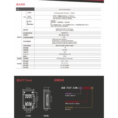 SOYAL AR-727-CM-IO-0804M I/O (8埠輸入/3埠開集極輸出/1埠繼電器輸出)