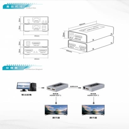DJS-HN101B 50米 HDMI 網路延伸器