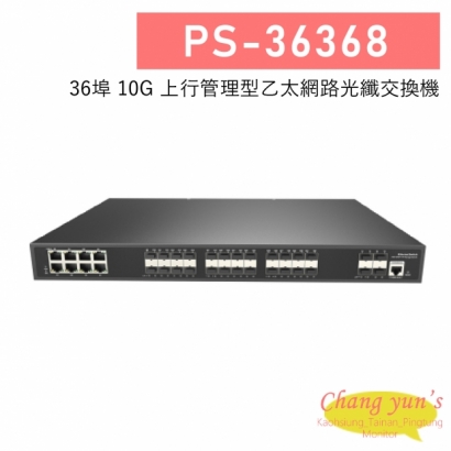 PS-36368 36埠 10G 上⾏管理型⼄太網路光纖交換機