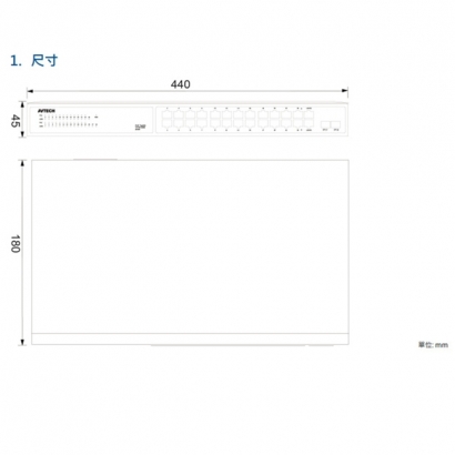 AVTECH 陞泰 DGSO220PE 24xFE PoE埠 PoE網路交換機