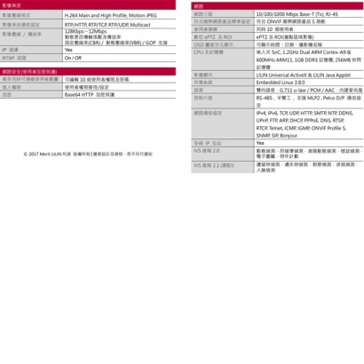 LILIN 利凌 SG1122E 200萬畫素 日夜兩用網路攝影機