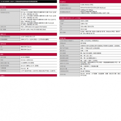 LILIN 利凌 IPS5300EA 200萬畫素 高畫質高速球型網路攝影機