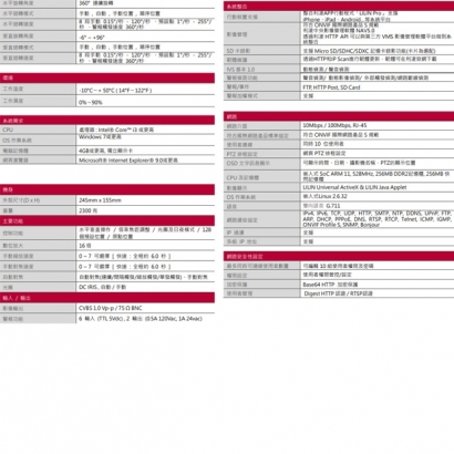 LILIN 利凌 IPS5300EA 200萬畫素 高畫質高速球型網路攝影機
