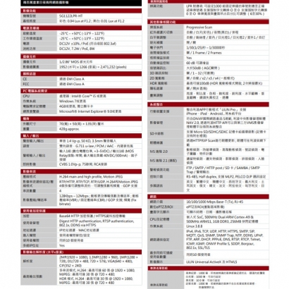 LILIN 利凌 SG1122LPR-HT 200萬畫素 日夜兩用車牌辨識網路攝影機