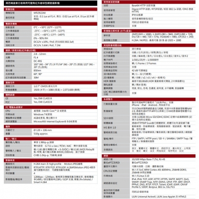 LILIN 利凌 MR2922AX 200萬畫素 可變焦紅外線球型網路攝影機