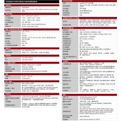 LILIN 利凌 MR2942AX 400萬畫素 可變焦紅外線球型網路攝影機