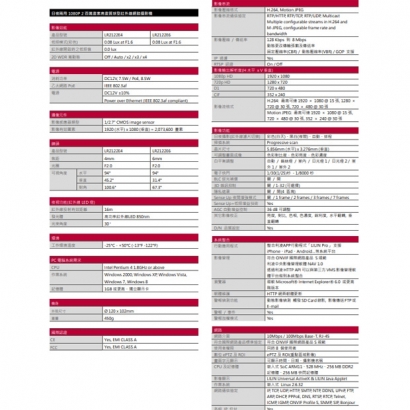 LILIN 利凌 LR2122E6 200萬畫素 固定焦紅外線球型網路攝影機